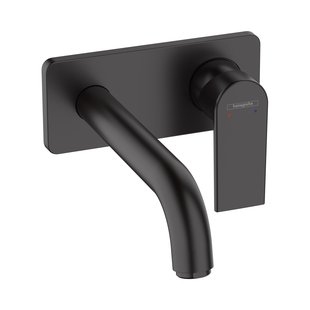 Wastafelmengkraan Eengreeps Inbouw HansGrohe Vernis Shape Voor Wandmontage Voorsprong 20.7 cm Mat Zwart