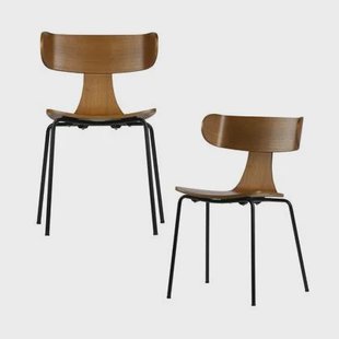 FORM HOUTEN STOEL MET METALEN POOT BRUIN FORM HOUTEN STOEL MET METALEN POOT BRUIN