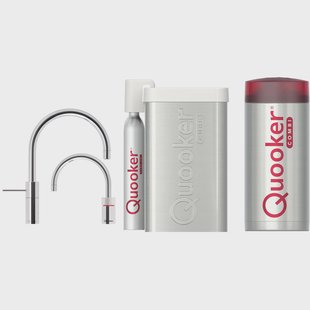 Quooker Cube Nordic Round Twintaps Chroom met Combi Boiler
