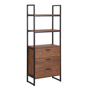 Beliani - TIFTON - Boekenkast - Donkere houtkleur - 3 planken- MDF Beliani - TIFTON - Boekenkast - Donkere houtkleur - 3 planken- MDF