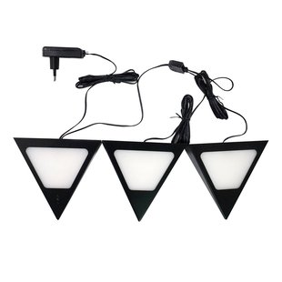 Prios Odia LED meubelverlichting, zwart, 3 stuks