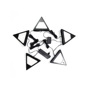 Prios Odia LED meubelverlichting, zwart, set van 5