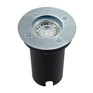 Prios Riya grondspot inbouwlamp, rond, roestvrij staal