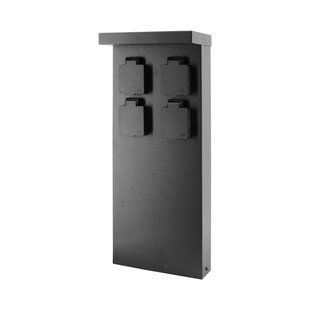 Prios Mariel energiezuil, 4 stopcontacten, zwart