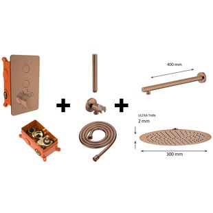 Regendoucheset Best Design One Pack Inbouw Thermostaat Dijon M300 PVD Glans Brons