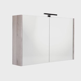 Spiegelkast Best Design Happy Grey Incl. LED verlichting 100x60 cm Grijs Eiken