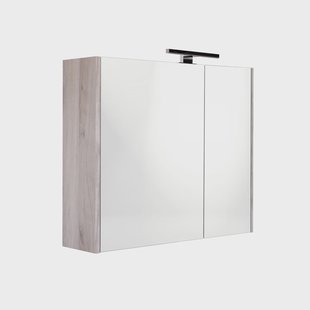 Spiegelkast Best Design Happy Grey Incl. LED verlichting 60x60 cm Grijs Eiken