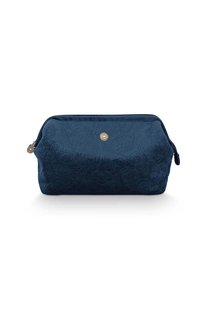 Pip Studio Toilettas Buidel Extra Groot Velvet Quiltey Days Blauw Pip Studio Toilettas Buidel Extra Groot Velvet Quiltey Days Blauw
