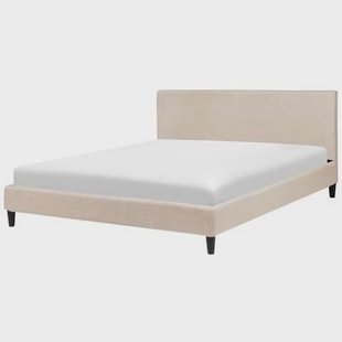 Beliani-FITOU -Tweepersoonsbed-Zandbeige-160 x 200 cm-Polyester