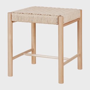 Loek houten krukje met geweven zitting - 46,5 cm