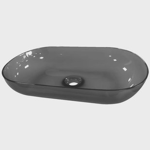 Waskom Best Design Opbouw 54x34x12 cm Resin Transparant Zwart