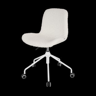 Nout-Fé bureaustoel teddy gebroken wit - wit onderstel