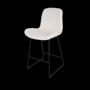 Nino-Fé barkruk teddy gebroken wit - zwart onderstel - 65 cm