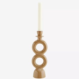 Madam Stoltz - kandelaar Stoneware 30cm - mosterdgeel