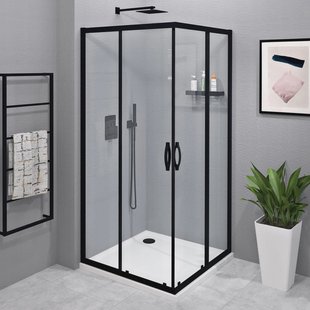 Douchecabine Gelco Sigma Simply Black Vierkant 100x100x190 cm Mat Zwart