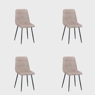 Set van 4 eetkamerstoelen Carre velvet | Polewolf