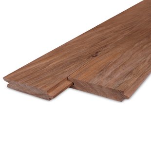 Damwand profiel hardhout Angelim 2,8 x 18,5 cm (3,50 mtr) mes en groef Damwand profiel hardhout Angelim 2,8 x 18,5 cm (3,50 mtr) mes en groef