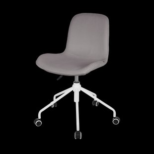 Nout-Fé bureaustoel rib warm grijs - wit onderstel