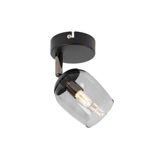 Lindby Spot Katjana, 1-lamp, 16,9 cm hoog, rookglas