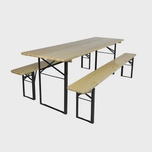 Inklapbare picknickset Berlijn 200 cm 3-laags blanke lak