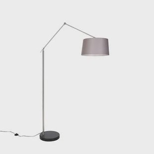 QAZQA Moderne vloerlamp staal met kap donkergrijs 45 cm - Editor