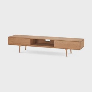 Gazzda Fawn Lowboard TV meubel Naturel - 2 Lades - 220 cm Gazzda Fawn Lowboard TV meubel Naturel - 2 Lades - 220 cm