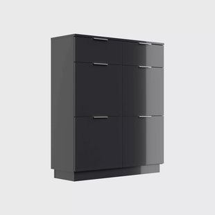 Schoenenkast Moon Hoogglans Grafiet 114 cm