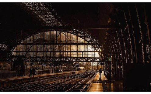 Goossens Schilderij The Station, 118 x 70 cm