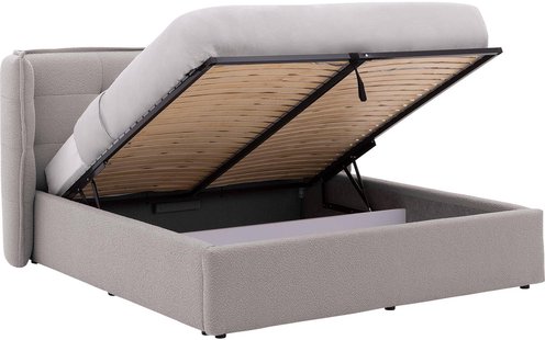 Goossens Gestoffeerd Bedframe Canon, 140 x 200 cm met storage, met 2x lattenbodem