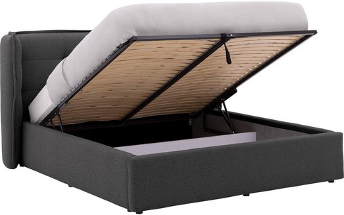 Goossens Gestoffeerd Bedframe Canon, 140 x 200 cm met storage, met 2x lattenbodem