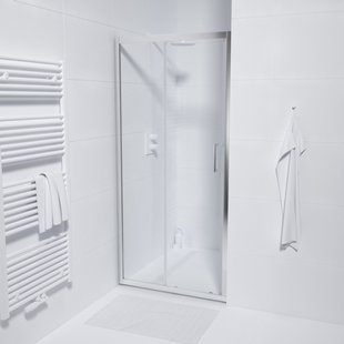 Marenza Slide Quick Fit Schuifdeur - 90x190cm - 6mm veiligheidsglas - alu profiel - anti kalk - chroom SAQ6121-90