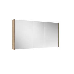 Saniclass Prime Spiegelkast - 120x63x16cm - inclusief zijpanelen - eiken SW1212818/SW812072