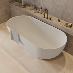 Ideavit Solidera Vrijstaand bad - 170x80x55cm - Solid surface - Ovaal - Mat Wit 290356 Ideavit Solidera Vrijstaand bad - 170x80x55cm - Solid surface - Ovaal - Mat Wit 290356