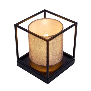 Näve Tafellamp Beta van metaal met stoffen kap grijs