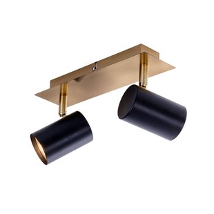 Näve Plafondspot Frida 2-lamps, messing/zwart