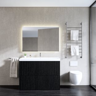 Onderkast Gliss Design Hades 2 Softclose Laden 120x84.5x45cm Houtskool Eiken (wastafel keuze)