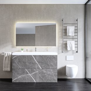 Onderkast Gliss Design Hades 2 Softclose Laden 140x84.5x45cm Pietra Grijs Marmer (wastafel keuze)