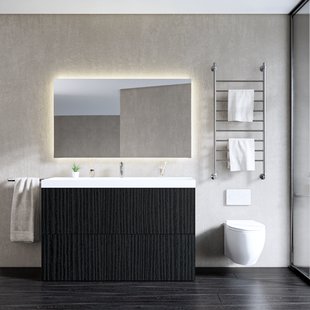 Onderkast Gliss Design Hades 2 Softclose Laden 140x84.5x45cm Houtskool Eiken (wastafel keuze)