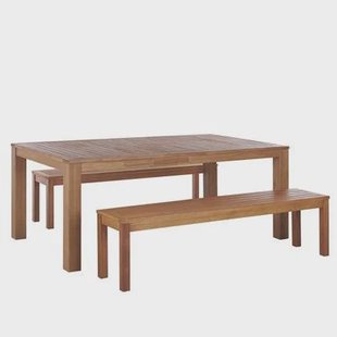 Beliani-MONSANO -Tuinset voor 6-Lichte houtkleur-Eucalyptushout