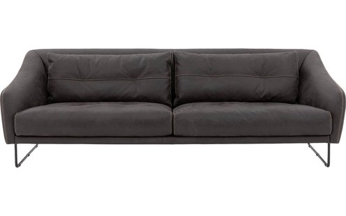 Goossens Excellent Bank Gs-2105 antraciet, leer, 2,5-zits, elegant chic