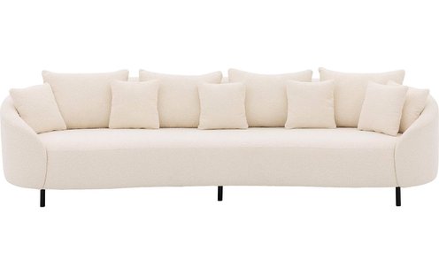 Goossens Bank Ragnar wit, stof, 4-zits, modern design