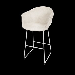 Nino-Otis barkruk beige - wit onderstel - 75 cm