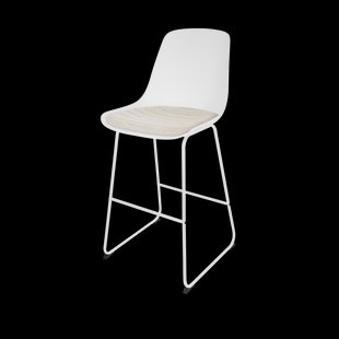 Nino-Liv barkruk wit en beige zitkussen - wit onderstel - 75 cm Nino-Liv barkruk wit en beige zitkussen - wit onderstel - 75 cm