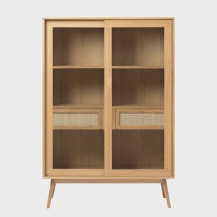 Boas houten vitrinekast naturel - 160 x 40 cm