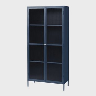 Katja metalen vitrinekast blauw - 90 x 190 cm Katja metalen vitrinekast blauw - 90 x 190 cm