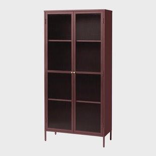 Katja metalen vitrinekast rood - 90 x 190 cm