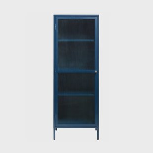 Katja metalen vitrinekast blauw - 58 x 160 cm