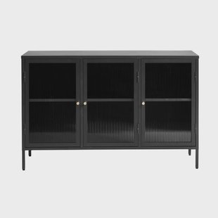 Katja metalen sideboard zwart - 132 x 40 cm