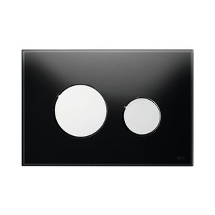Bedieningsplaat TECE Loop Met Duospoeltechniek Glas Zwart Met Glanzend Chromen Toetsen