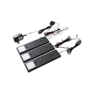 Lindby Amaryll LED meubelverlichting, set van 3, zwart